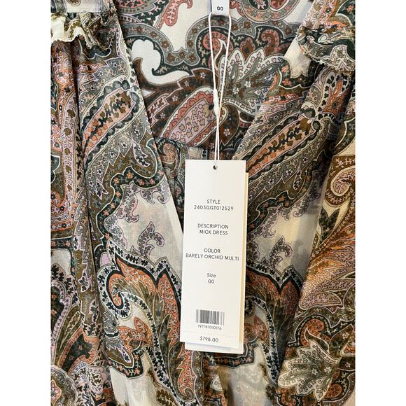 Veronica beard fall floral midi dress -00 - Picture 4 of 5